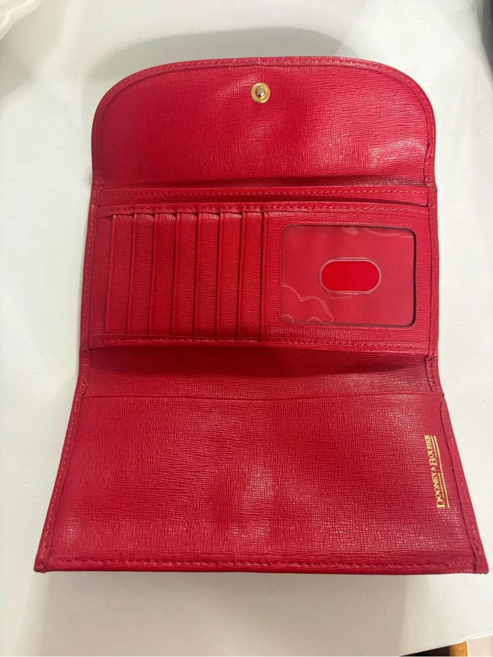 Dooney & Bourke Brown/Red DB Logo Wallet